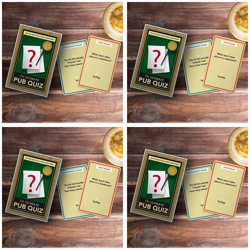 Novelty Gift The Ultimate Pub Quiz Trivia Card Game 100 Questions Pack of 4
