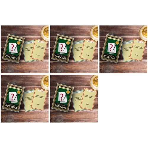 Novelty Gift The Ultimate Pub Quiz Trivia Card Game 100 Questions Pack of 5
