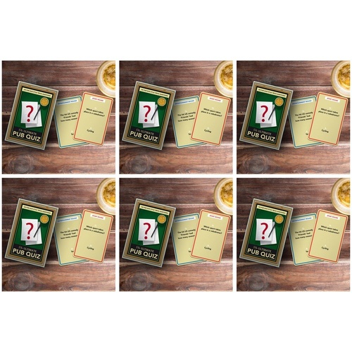Novelty Gift The Ultimate Pub Quiz Trivia Card Game 100 Questions Pack of 6
