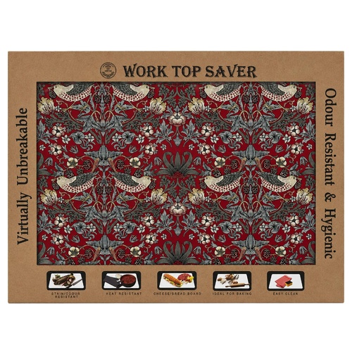 Strawberry Thief Red Work Top Saver Board
