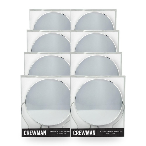 Crewman Mens 2 Sided Shaving Mirror on Stand 145mm Diameter 2x Magnification Pack of 8
