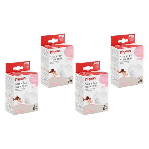 Pigeon Nipple Shield Natural Fit Size LL 2 Pack Bundle of 4