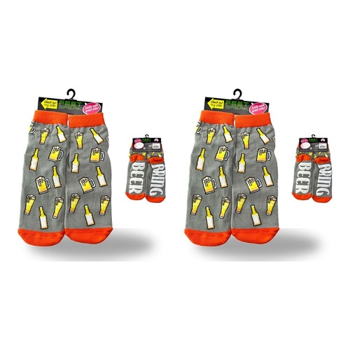 Feet Speak Beer Novelty Socks Bring Beer Soles One Size Fits All Pack of 2