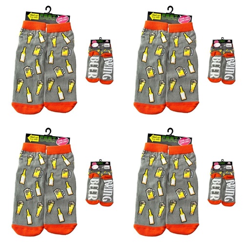 Feet Speak Beer Novelty Socks Bring Beer Soles One Size Fits All Pack of 4