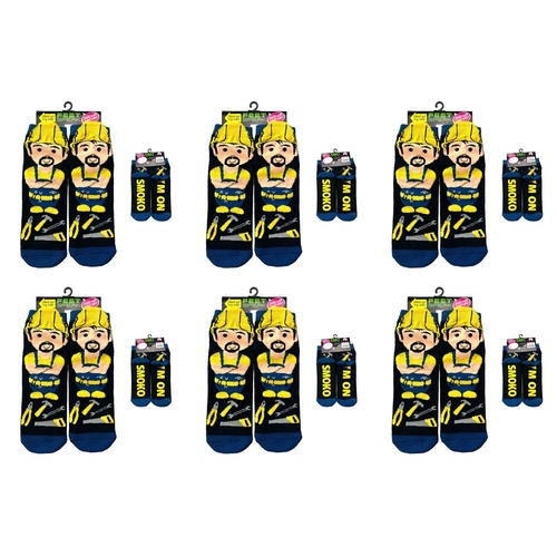 Feet Speak Tradie Novelty Socks I'm On Smoko Soles One Size Fits All Pack of 6