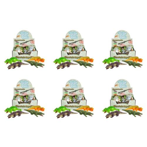 Novelty Gift Pullie Pal Stretch Reptile Assorted Counter Display of 12 Bundle of 6