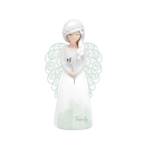 Angel Figurine Family Green 125mm