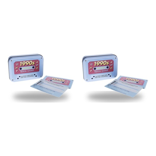 Ridley's 1990s Music Trivia Game in Cassette Tape Tin 40 Trivia Cards Pack of 2
