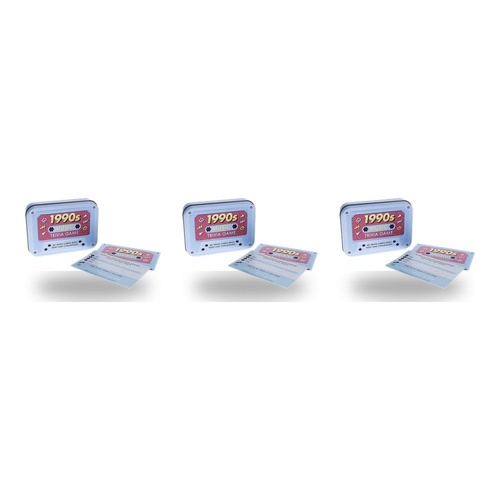 Ridley's 1990s Music Trivia Game in Cassette Tape Tin 40 Trivia Cards Pack of 3