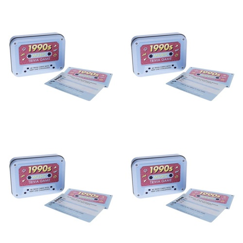 Ridley's 1990s Music Trivia Game in Cassette Tape Tin 40 Trivia Cards Pack of 4