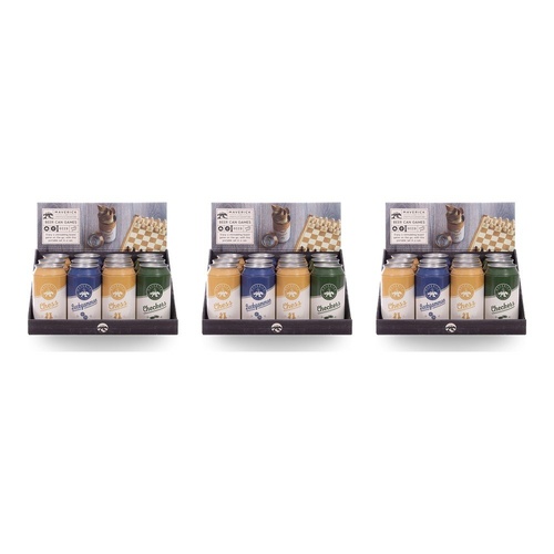 Maverick Beer Can Games Chess Backgammon Checkers Assorted Counter Display of 12 Bundle of 3