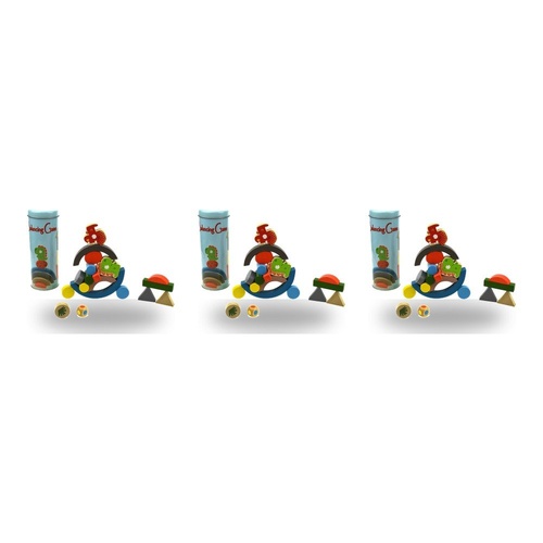 Wooden Balancing Blocks Game Dinosaur in Tin Pack of 3