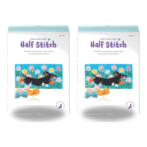 Dog Collective Half Stitch Kit Dachshund Finished Size 35 x 18.5cm Bundle of 2