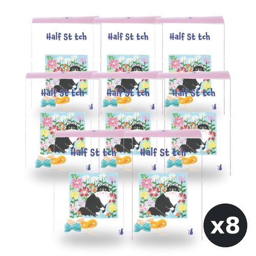 Cat Collective Half Stitch Kit Ragdoll Cat Finished Size 24.5 x 24.5cm Bundle of 8