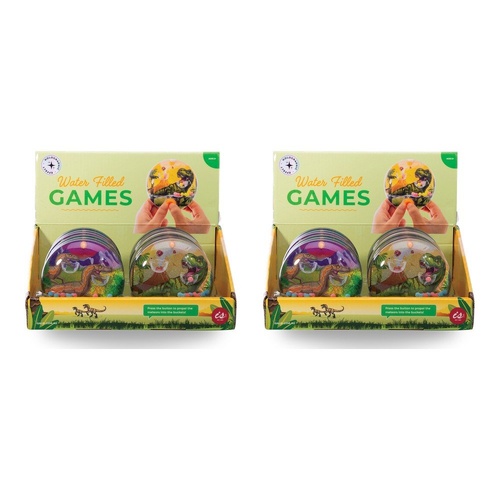 IS Gift Water Filled Games Dinosaur Assorted Counter Display of 12 Bundle of 2