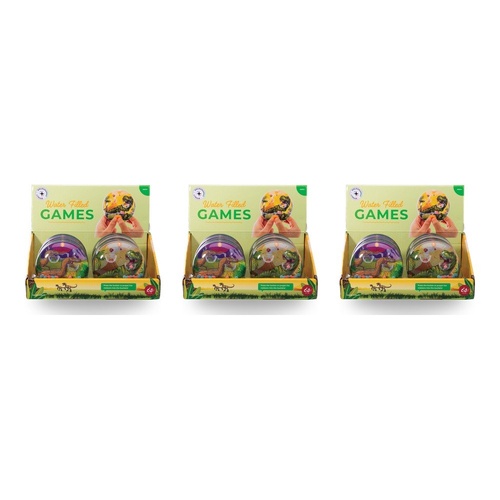IS Gift Water Filled Games Dinosaur Assorted Counter Display of 12 Bundle of 3