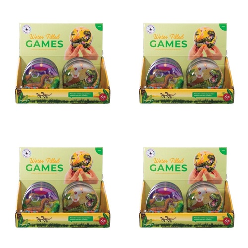 IS Gift Water Filled Games Dinosaur Assorted Counter Display of 12 Bundle of 4