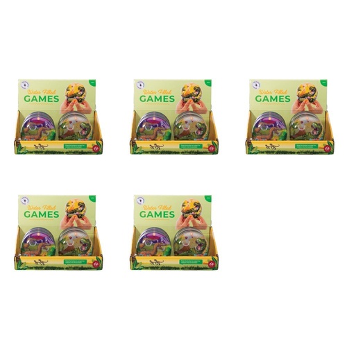 IS Gift Water Filled Games Dinosaur Assorted Counter Display of 12 Bundle of 5