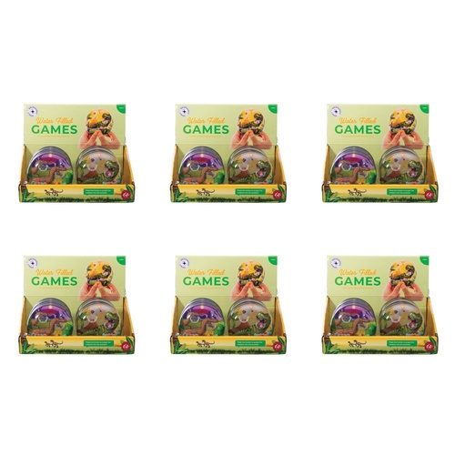 IS Gift Water Filled Games Dinosaur Assorted Counter Display of 12 Bundle of 6
