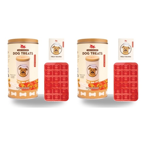 Kikkerland Kobe Make Your Own Dog Treats Tin with Silicone Mould and Recipes Pack of 2