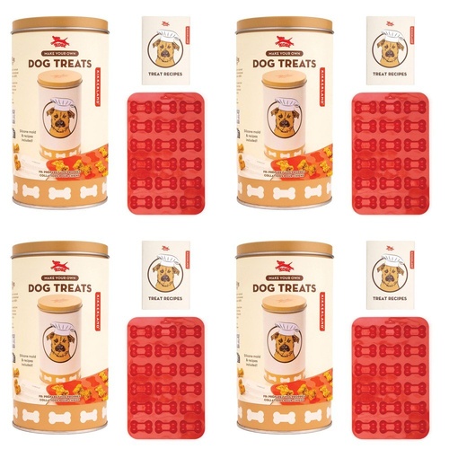 Kikkerland Kobe Make Your Own Dog Treats Tin with Silicone Mould and Recipes Pack of 4