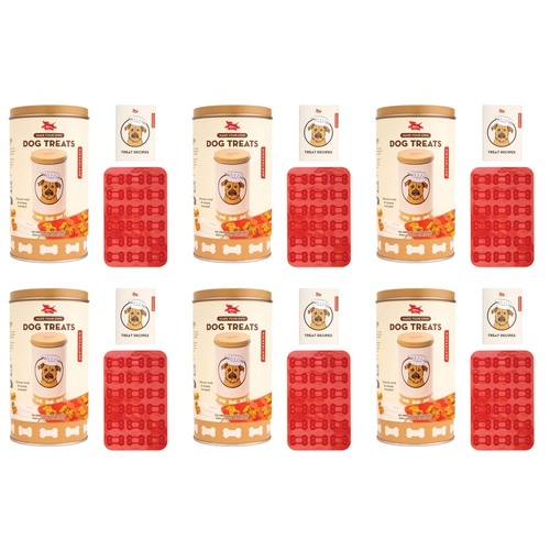 Kikkerland Kobe Make Your Own Dog Treats Tin with Silicone Mould and Recipes Pack of 6
