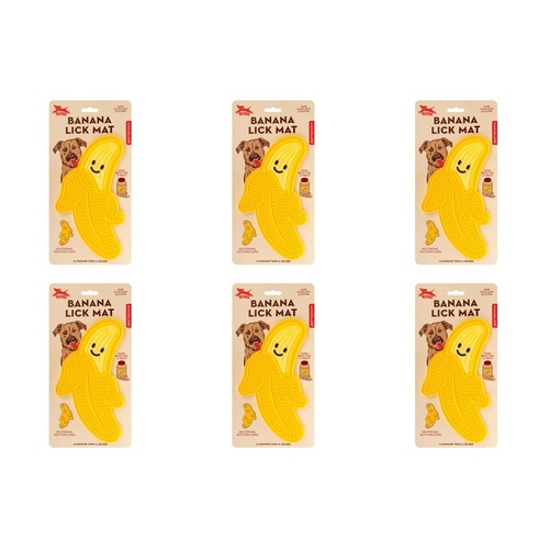 Banana Lick Mat for Dogs Silicone with Suction Cups Pack of 6