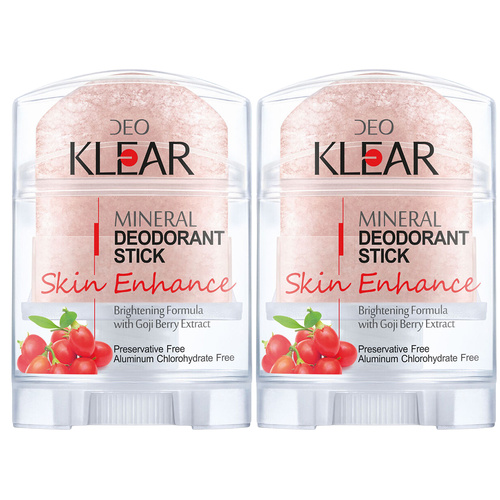 Deoklear Mineral Deodorant Skin Enhance Goji Berry 70g Aluminium Free 2 Pack
