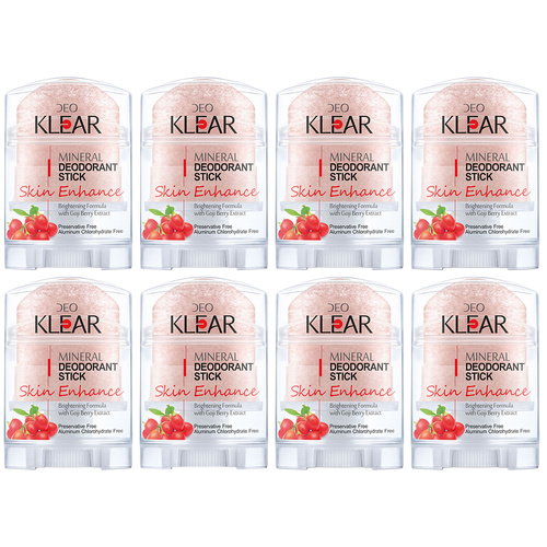 Deoklear Mineral Deodorant Skin Enhance Goji Berry 70g Pack of 8 Aluminium Free
