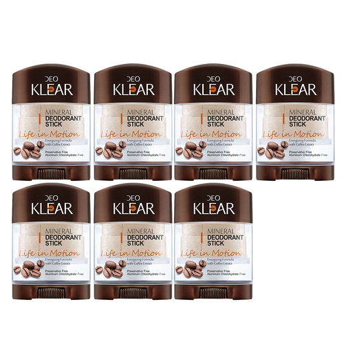 Deoklear Life In Motion Coffee Mineral Deodorant 70g Heavy Duty Pack of 7
