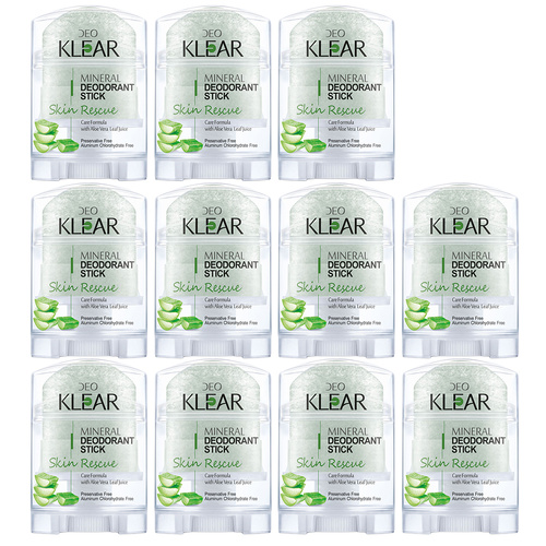 Deoklear Mineral Deodorant Skin Rescue Aloe Vera 70g Sensitive Skin 11 Pack