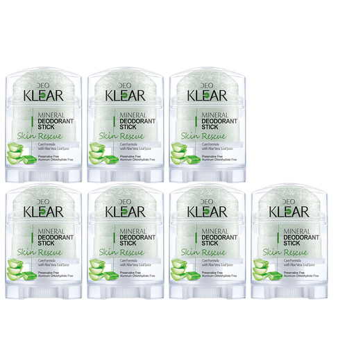 Deoklear Mineral Deodorant Skin Rescue Aloe Vera 70g Sensitive Skin 7 Pack