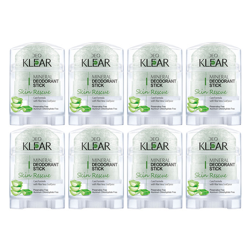 Deoklear Mineral Deodorant Skin Rescue Aloe Vera 70g Pack of 8 Sensitive Skin