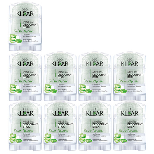 Deoklear Mineral Deodorant Skin Rescue Aloe Vera 70g Bundle of 9