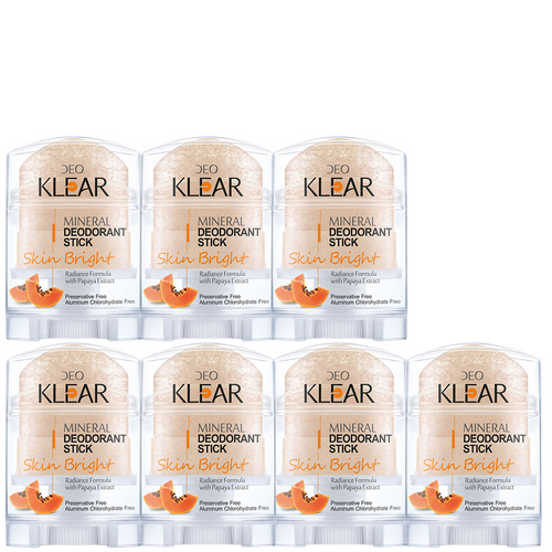 Deoklear Mineral Deodorant Skin Bright Papaya 70g Bundle Pack Of 7