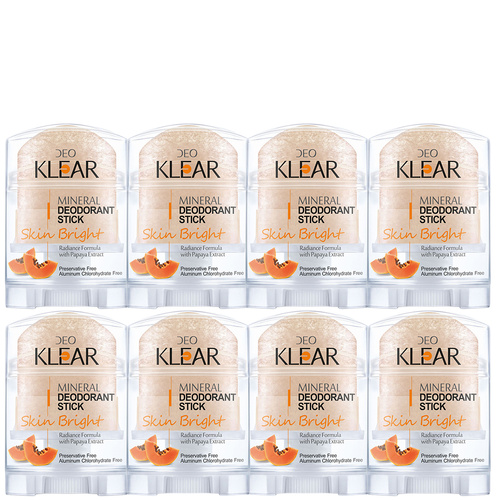 Deoklear Skin Brightening Papaya Mineral Deodorant 70g Pack of 8