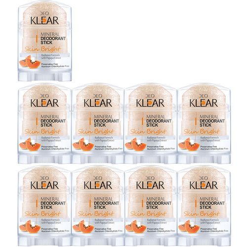 Deoklear Mineral Deodorant Skin Bright Papaya 70g 9 Pack Brightening Odour