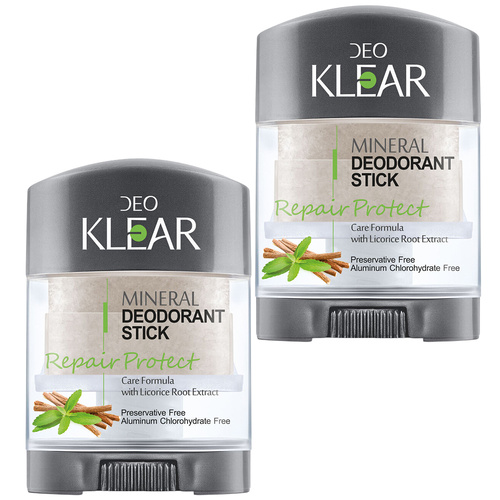 Deoklear Repair Protect Mineral Deodorant Licorice 70g Pack of 2 Aluminium Free