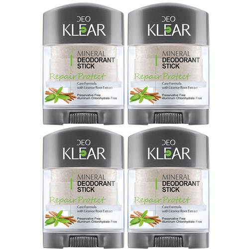 Deoklear Mineral Deodorant Repair Licorice Extract 70g Aluminium Free 4 Pack