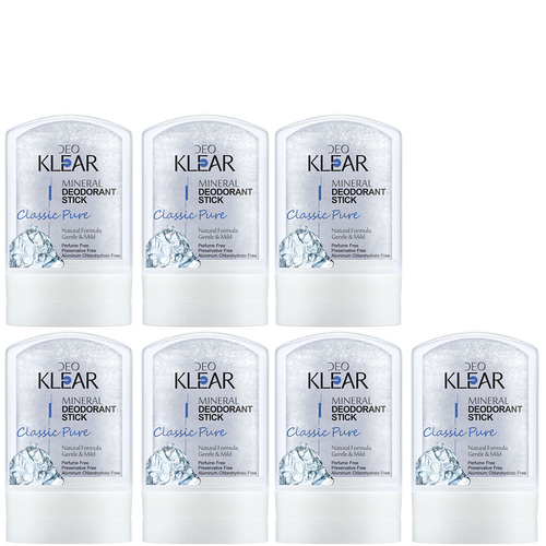 Deoklear Mineral Deodorant Classic Pure 60g Fragrance Free Aluminium Free 7 Pack