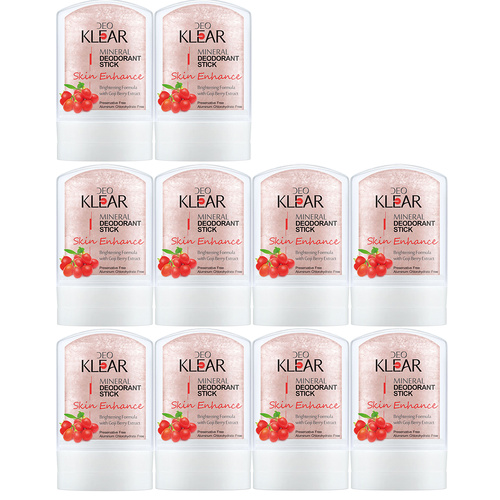 Deoklear Mineral Deodorant Skin Enhance Goji Berry 60g Pack of 10 Brightening