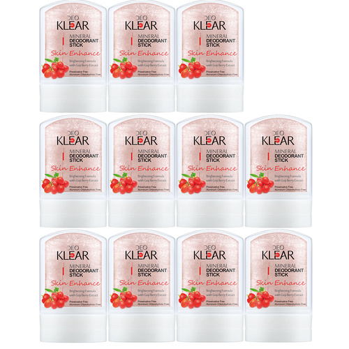 Deoklear Skin Enhance Mineral Deodorant Goji Berry 60g Pack of 11 Brightening