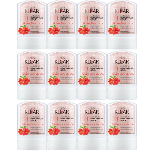 Deoklear Mineral Deodorant Skin Enhance Goji Berry 60g Bundle 12 Brightening