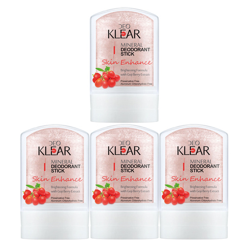 Deoklear Mineral Deodorant Skin Enhance Goji Berry 60g Bundle of 4
