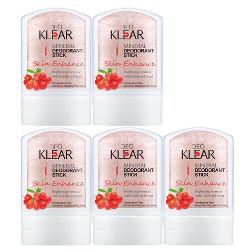 Deoklear Skin Enhance Goji Berry Mineral Deodorant 60g Pack of 5 Brightening