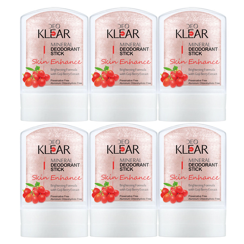 Deoklear Mineral Deodorant Skin Enhance Goji Berry 60g Pack of 6 Brightening