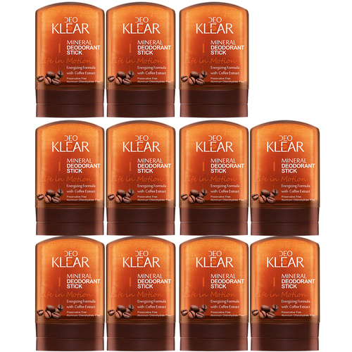 Deoklear Life In Motion Coffee Mineral Deodorant 60g Bundle Pack of 11