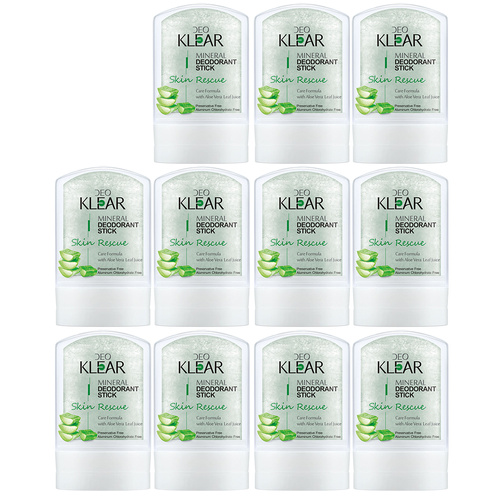 Deoklear Mineral Deodorant Aloe Vera 60g Aluminium Free Pack of 11