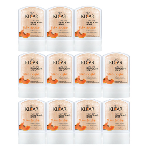 Deoklear Skin Bright Papaya Mineral Deodorant 60g Aluminium Free Bundle 11