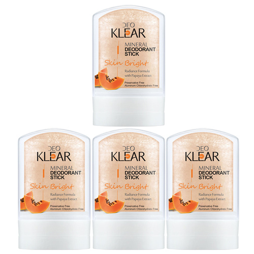 Deoklear Skin Bright Mineral Deodorant Papaya 60g x4 Aluminium Free Niacinamide
